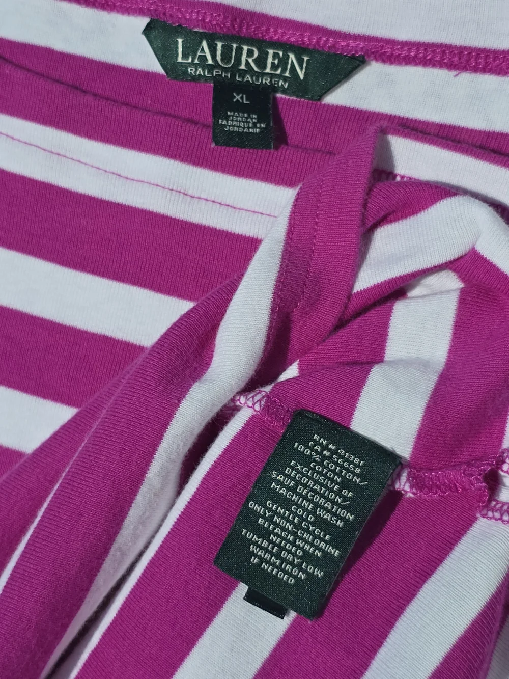 Ralph Lauren Pink and White Striped Boatneck Top - Picture 6 of 7